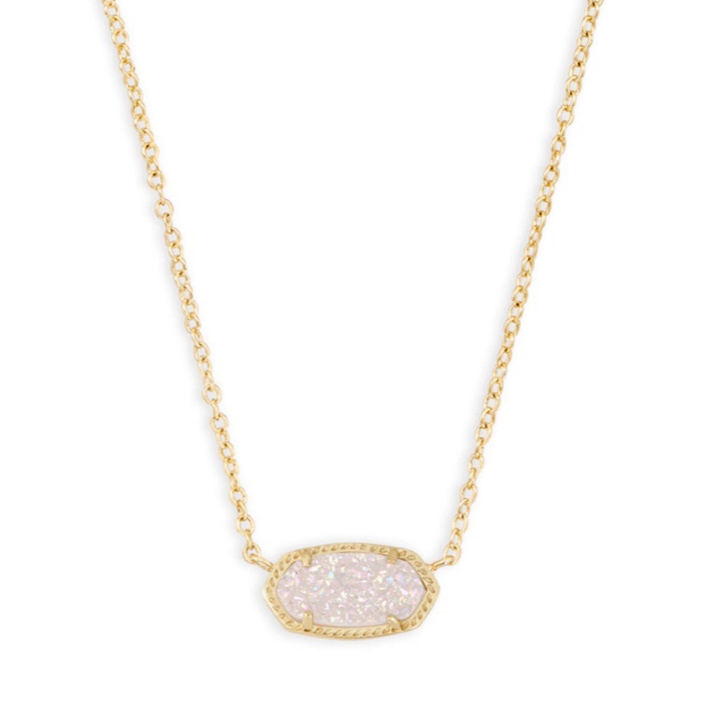 Kendra Scott Elisa gold iridescent druzy necklace